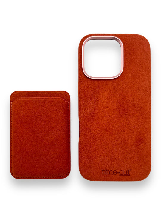 MagSafe Wallet & Case Orange Alcantara - Timexout